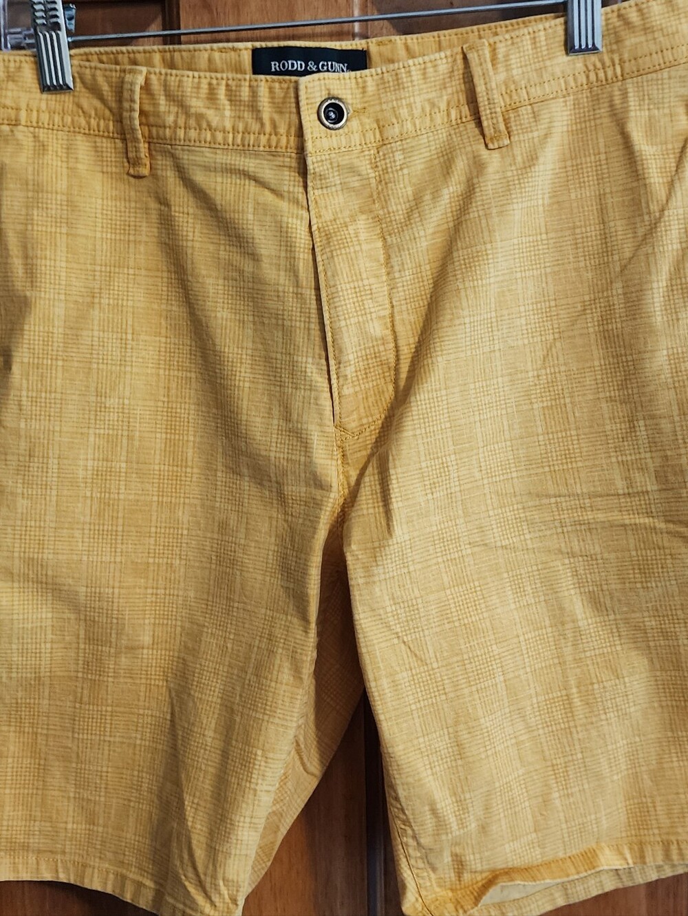 Rodd & Gunn Yellow Plaid Flat Front Men's Shorts